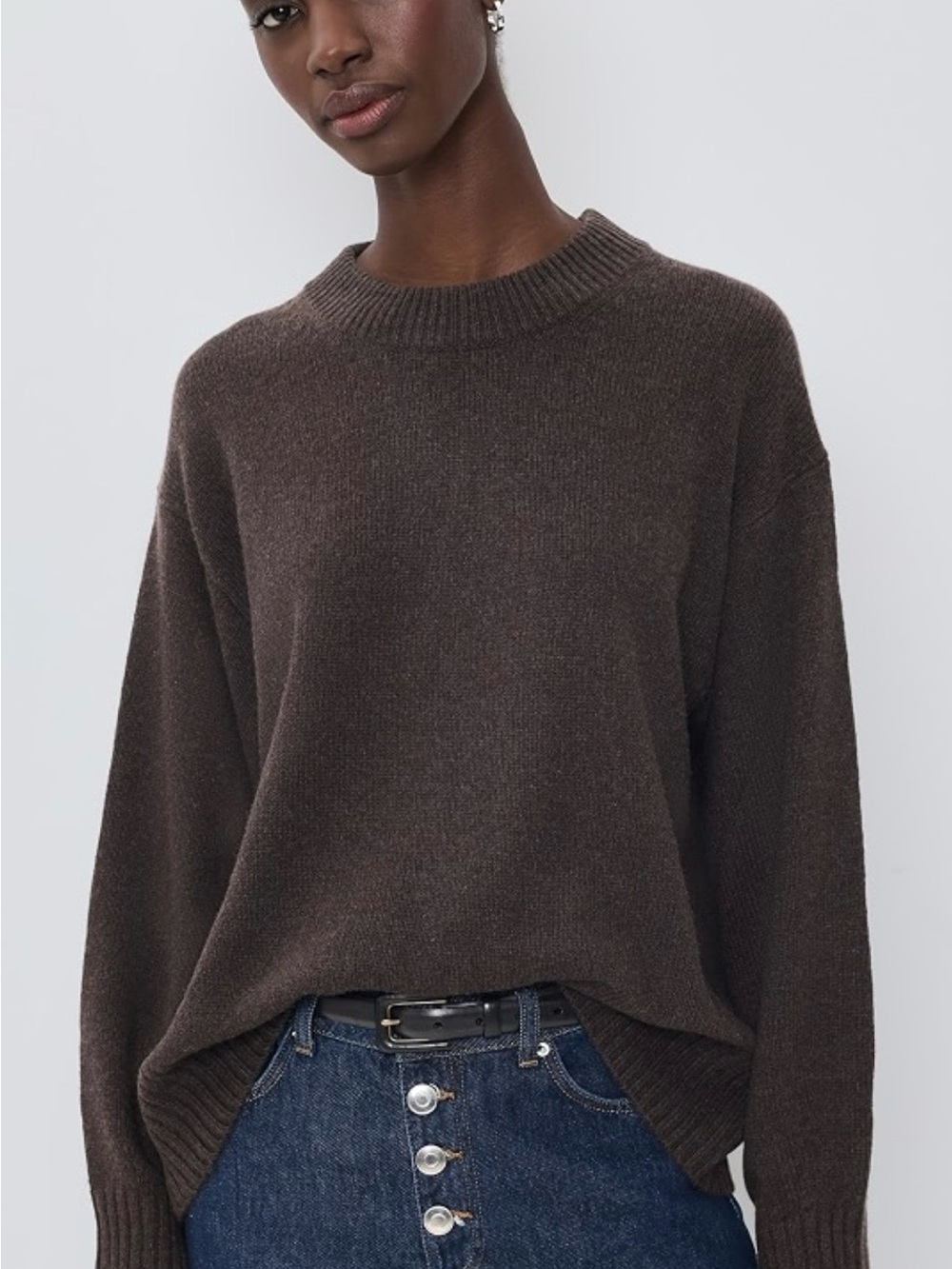 J. Crew Women's Crewneck Sweater in Chocolate Brown